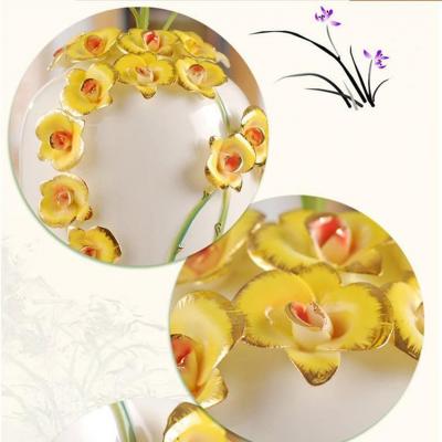 BÌNH HOA ĐẮP NỔI MAI VÀNG